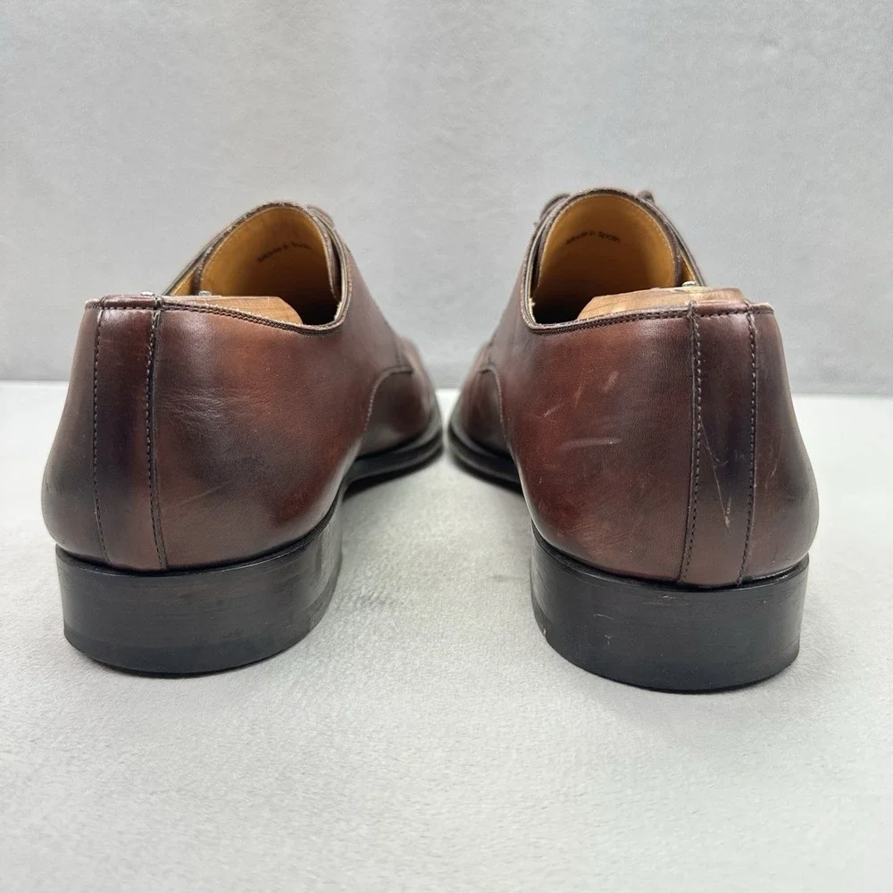 Magnanni Colo Mens Size 9.5 (M) Oxford Brown Leather Lace-Up Dress Shoes 13275
